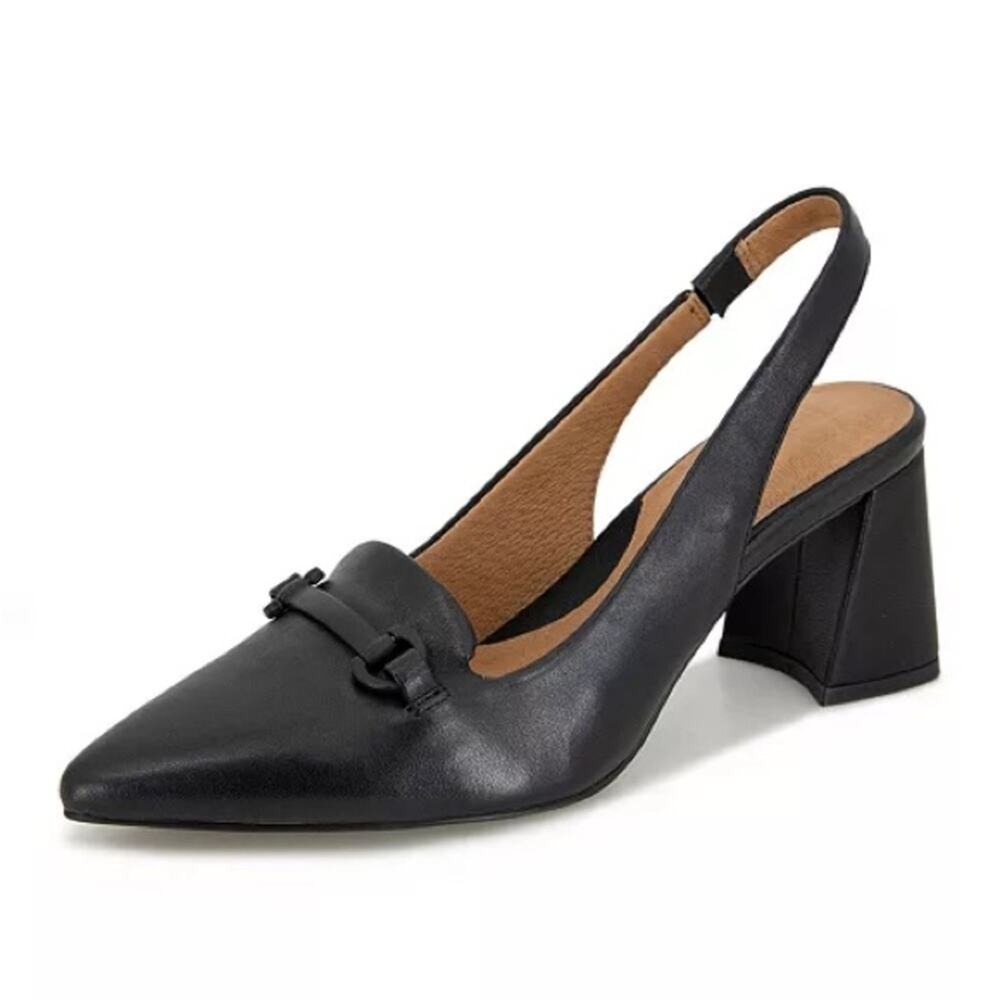 Gentle Souls Women's Dionne Pointed-Toe Block-Heel Slingback Pumps Size 5.5